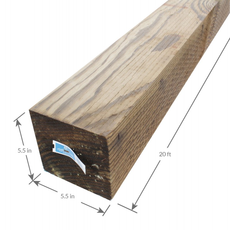 6x6 20' Douglas Fir 1 and Better CA-C Pressure Treated | Close Lumber ...