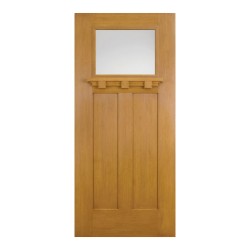 Heritage Craftsman Lite Fiberglass Exterior Door - Fir Texture