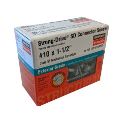 100PK Number 10x1-1/2in (1.5in) Strong Drive SD Connector Screws